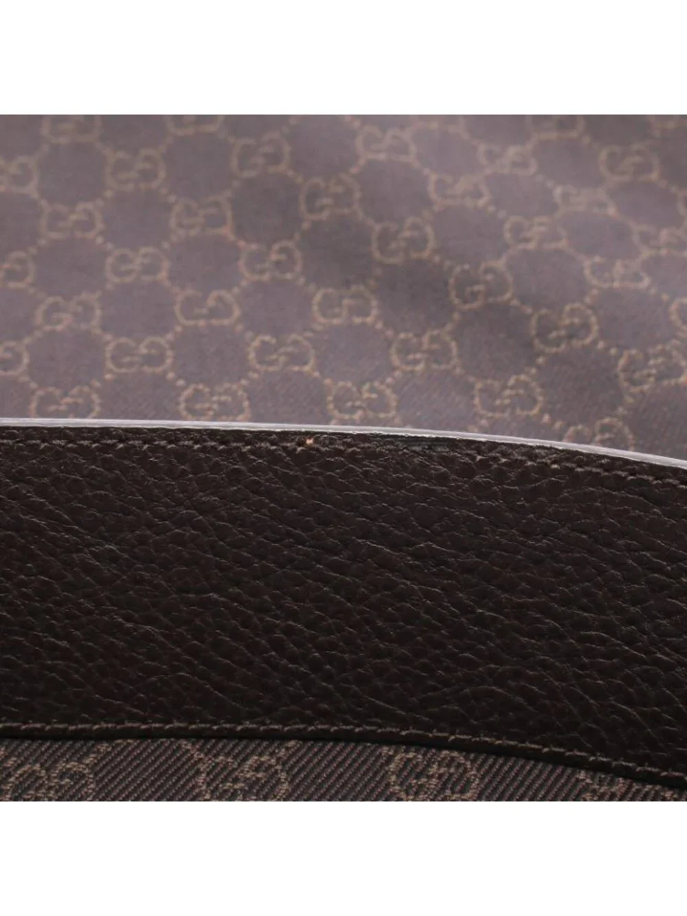 Gucci Shoulder Bag GG Pattern Dark Brown Canvas Leather